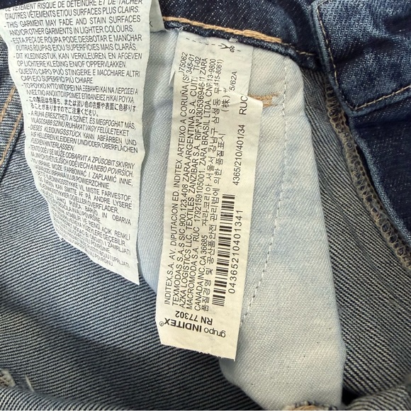 Zara Women Flare Leg Jeans Size 2 High Rise Dark Wash Festival Bohemian NWT - Picture 13 of 14